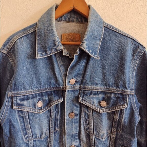 Vintage Plain Rockets Kemmerer Distressed Denim Jacket Blue Size Medium? - Picture 2 of 8